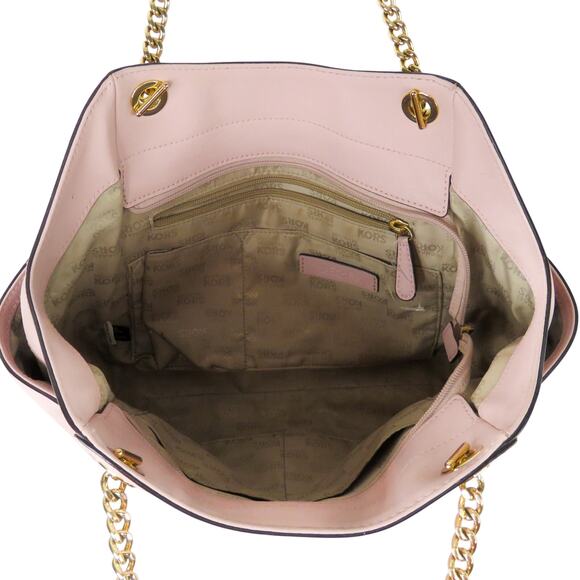 Michael Kors Jet Set Tote in Blossom Light Pink Hand Bag with Gold Chain Straps - Picture 10 of 13